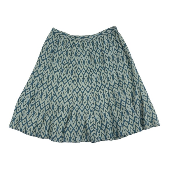 Studio West Dresses & Skirts - Studio West Blue Ikat Print Large Pleated Cotton Skirt